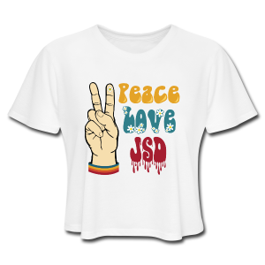 Peace, Love, JSD Flowy Cropped Tee