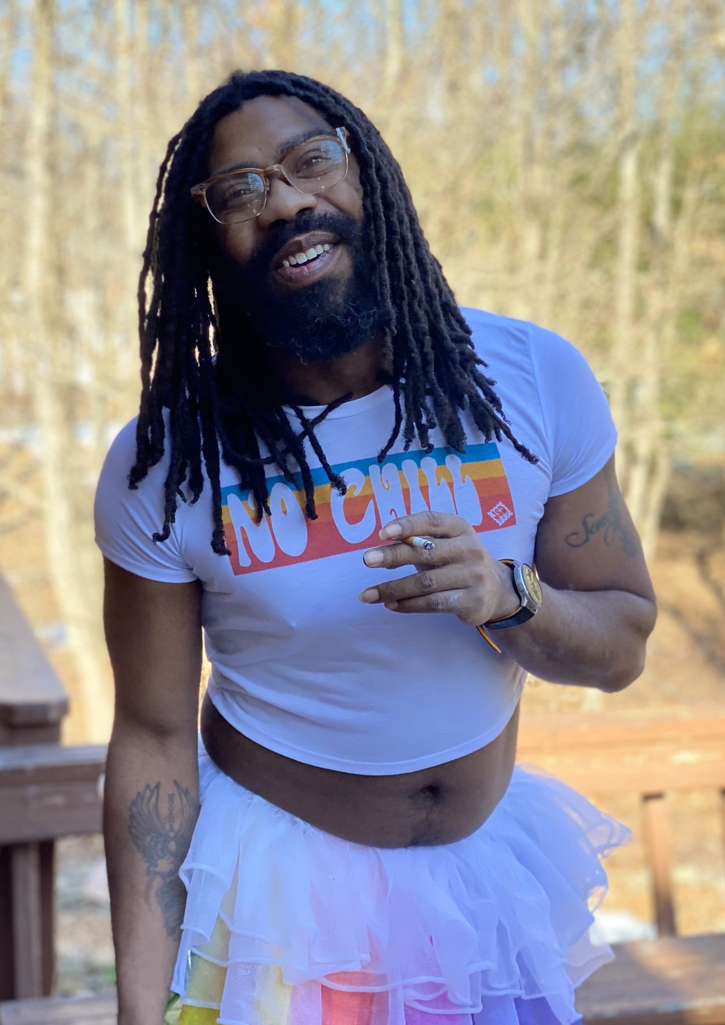 No Chill Flowy Cropped Tee