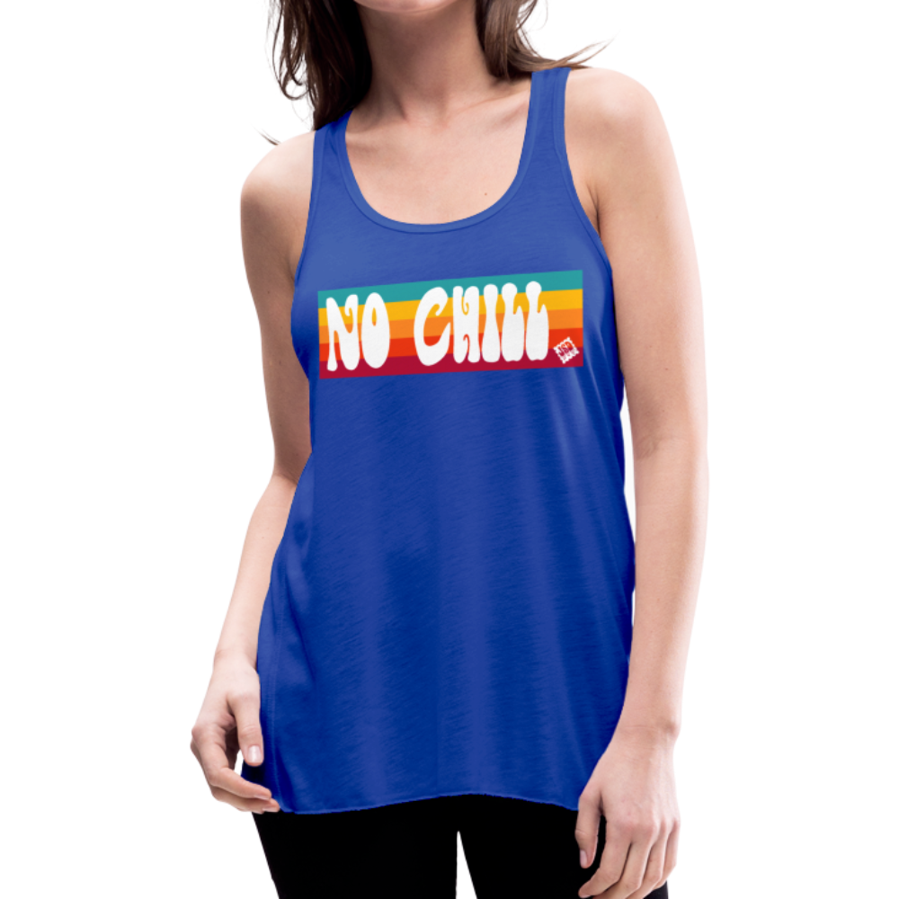 Flowy No Chill Tunic Racerback Tank Top - royal blue