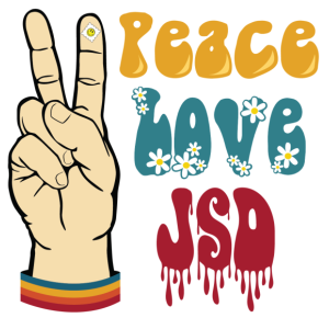 Peace, Love, JSD Flowy Cropped Tee