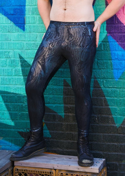  Womens music fesival fashion - Festival-outfit-rave-outfit - handmade-in-Brooklyn-New York City-custom made-waste conscious– retro style – hippie fashion –rave bralette top – festival bottoms – festival pants – rave leggings – spandex stretch – full length - iridescent black print