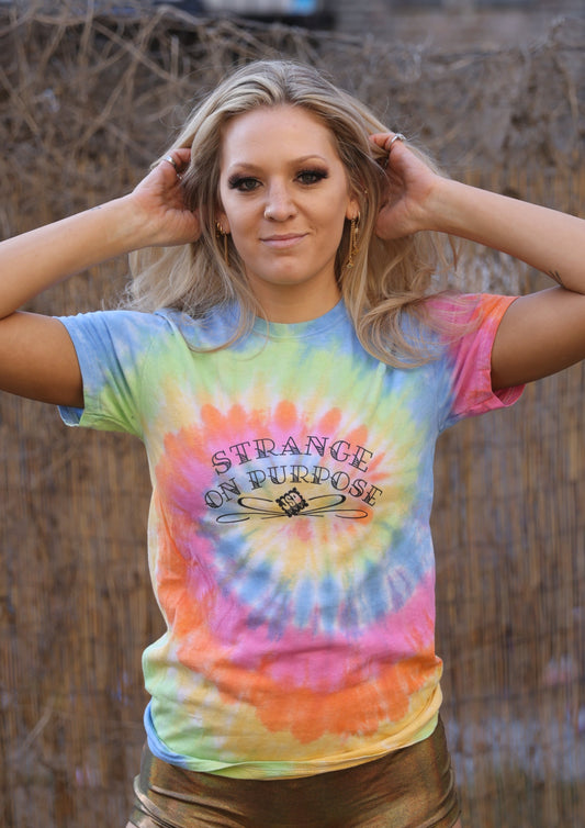 Strange on Purpose Rainbow Tie Dye Unisex T-Shirt