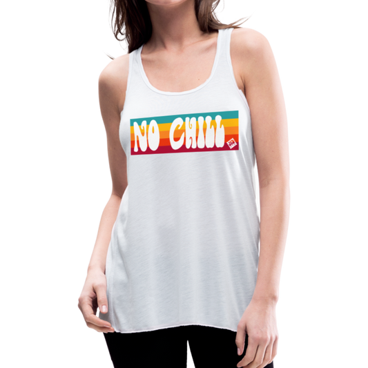 Flowy No Chill Tunic Racerback Tank Top - white