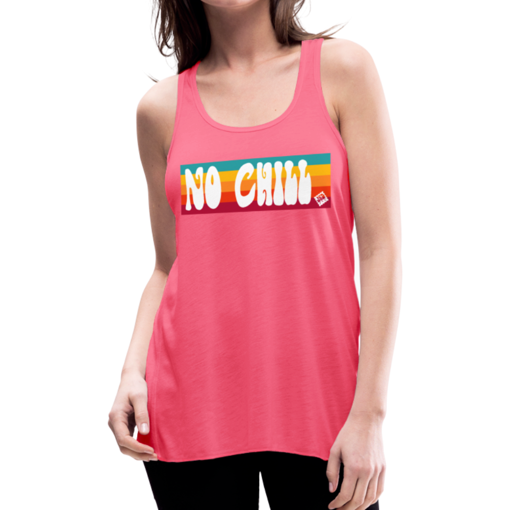 Flowy No Chill Tunic Racerback Tank Top - neon pink