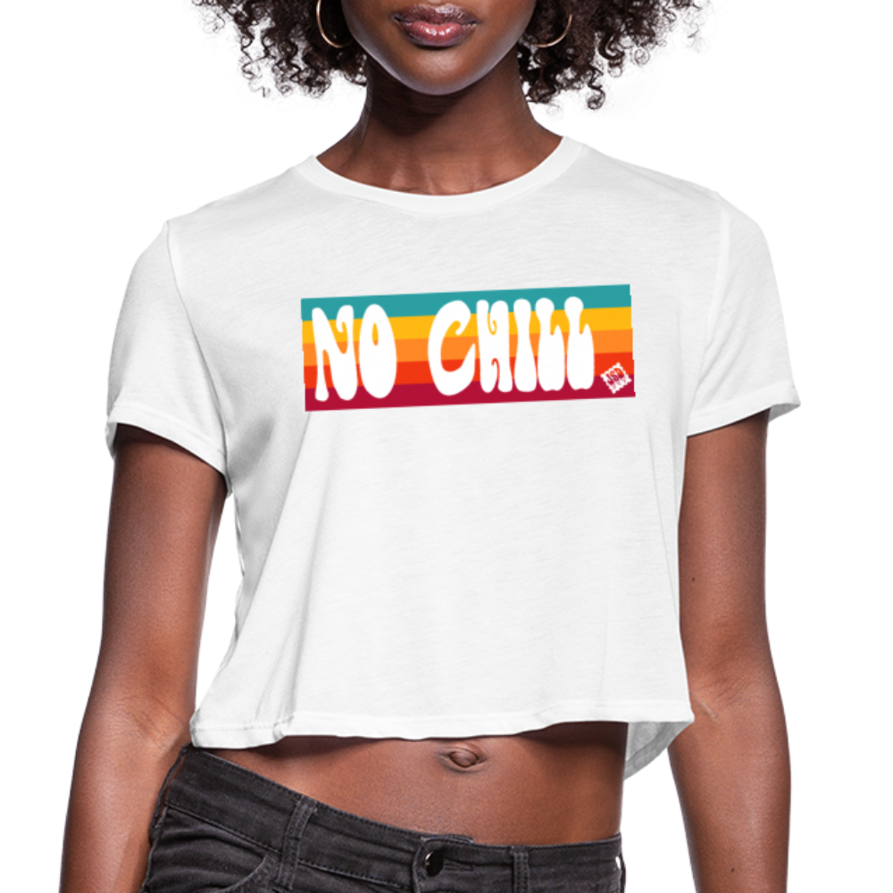 No Chill Flowy Cropped Tee - white