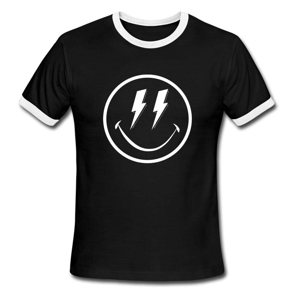 Electric Eyes Surprise Unisex Ringer T-Shirt - black/white