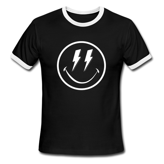 Electric Eyes Surprise Unisex Ringer T-Shirt - black/white