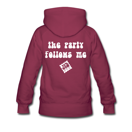 The Party Follows Me Trippy Hoodie - burgundy