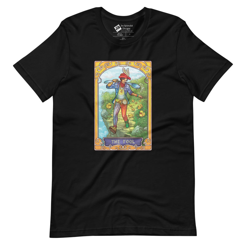 The Fool Tarot Card Unisex T-Shirt - Black